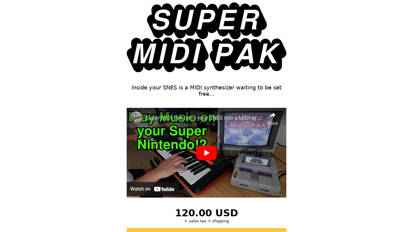 Super MIDI Pak Landing page