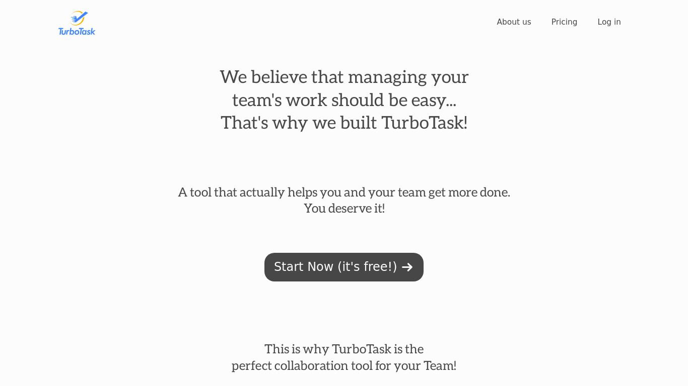 TurboTask Landing page