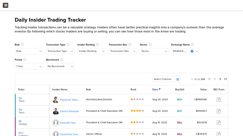 TipRanks Insider Trading Landing Page