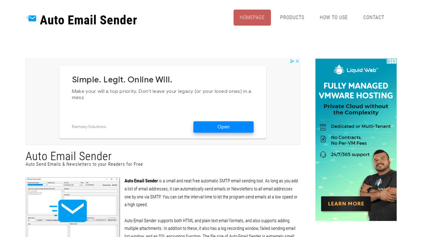 Auto Email Sender by Autoclose.net Landing Page