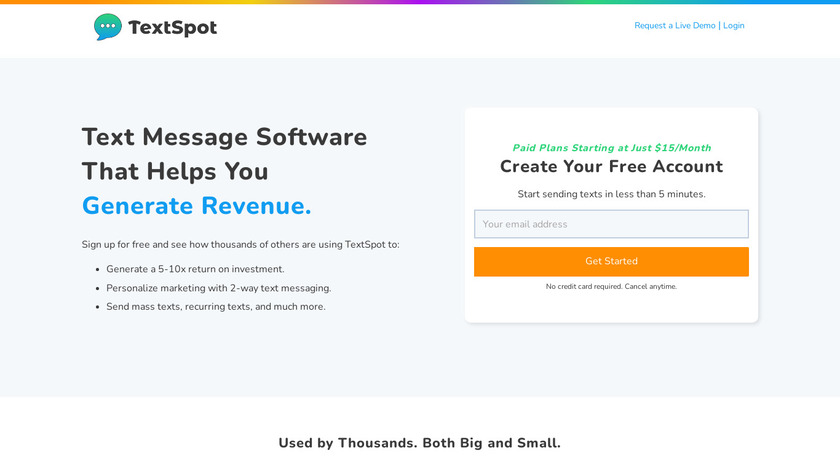 TextSpot Landing Page