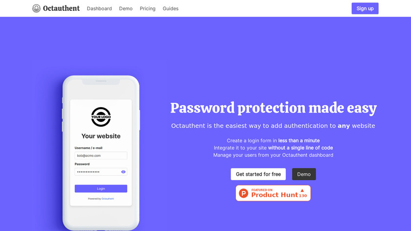 Octauthent Landing Page