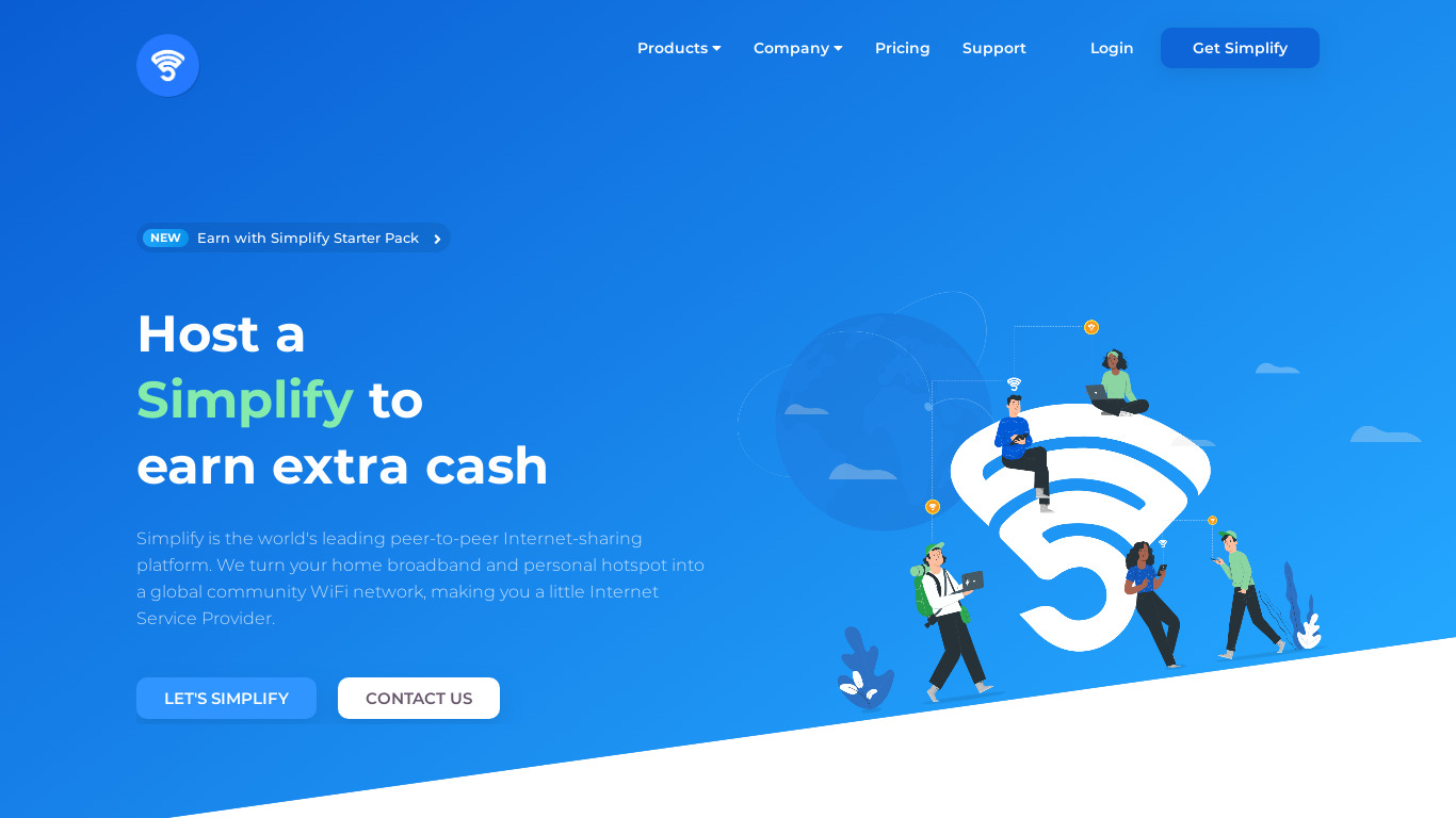 Simplify Network Landing page