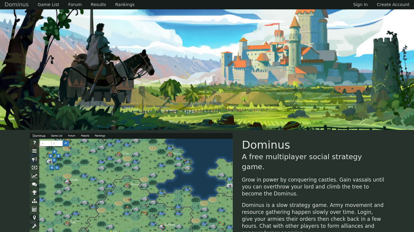Dominus Landing page