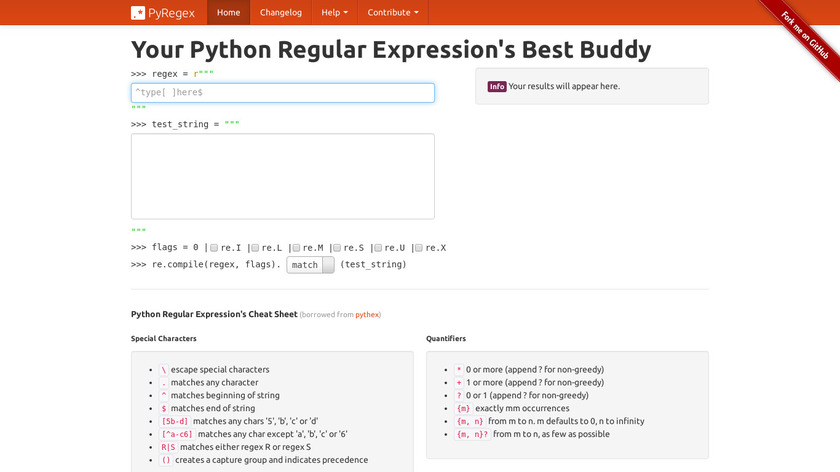 PyRegex Landing Page