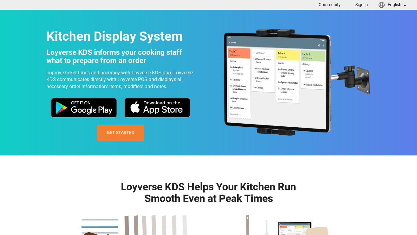 Loyverse Kitchen Display System Landing page
