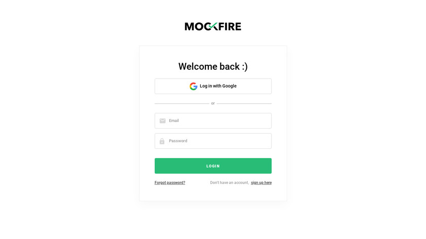 Mockfire Landing Page