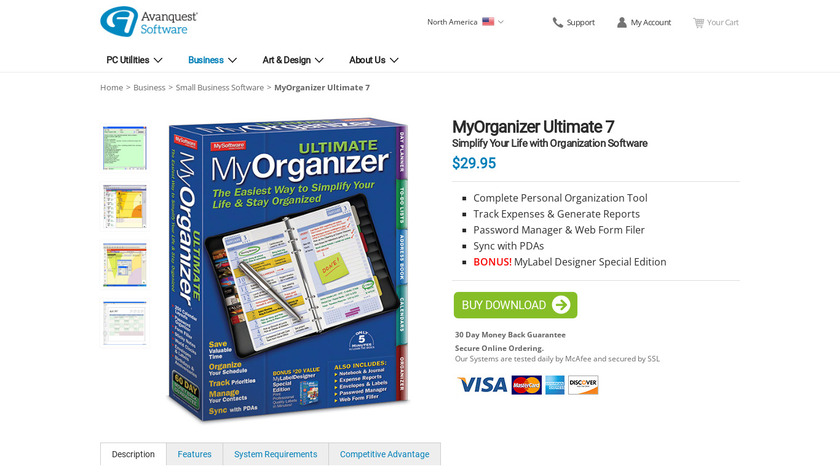 My Ultimate Organizer Landing Page