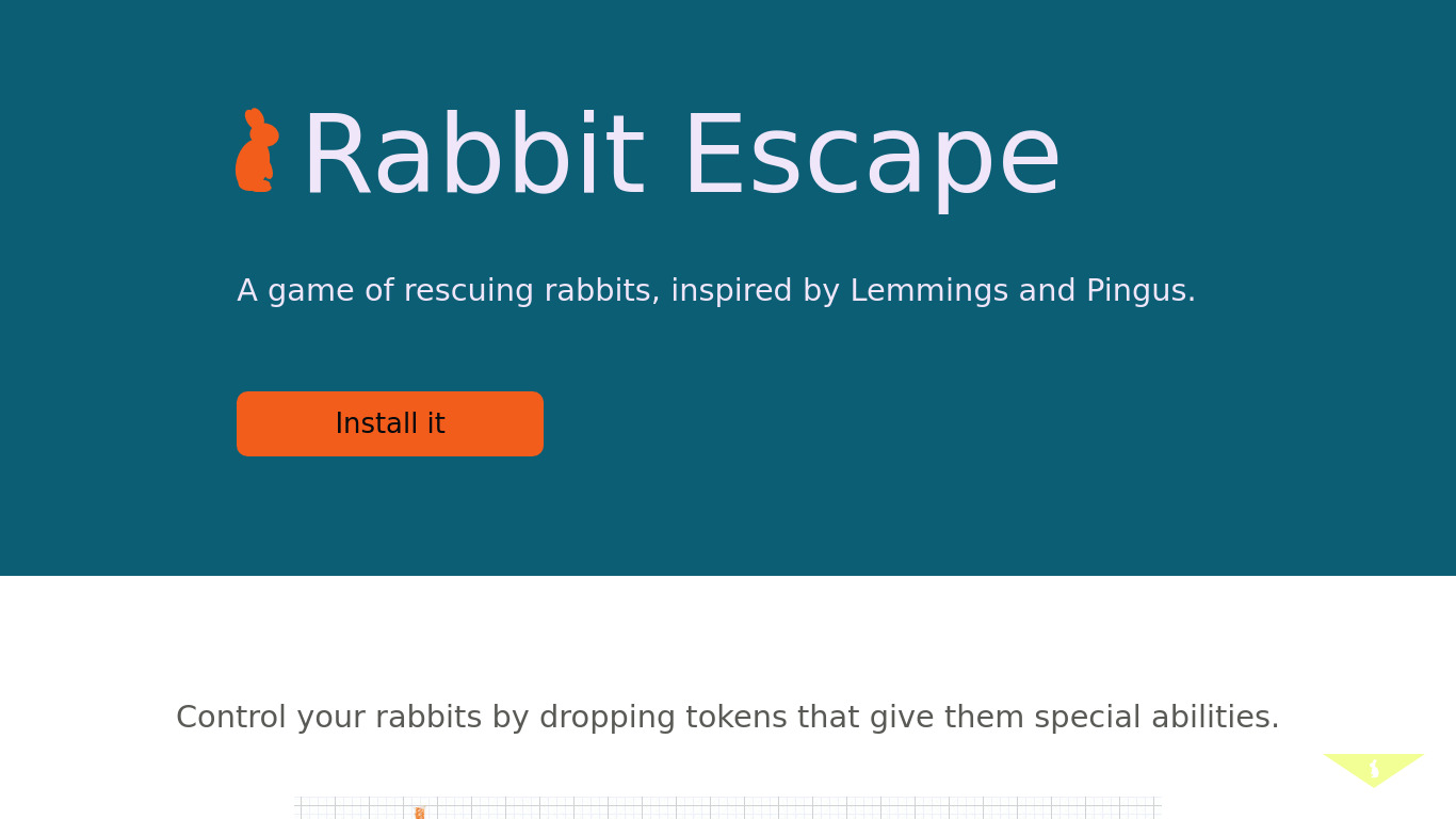 Rabbit Escape Landing page