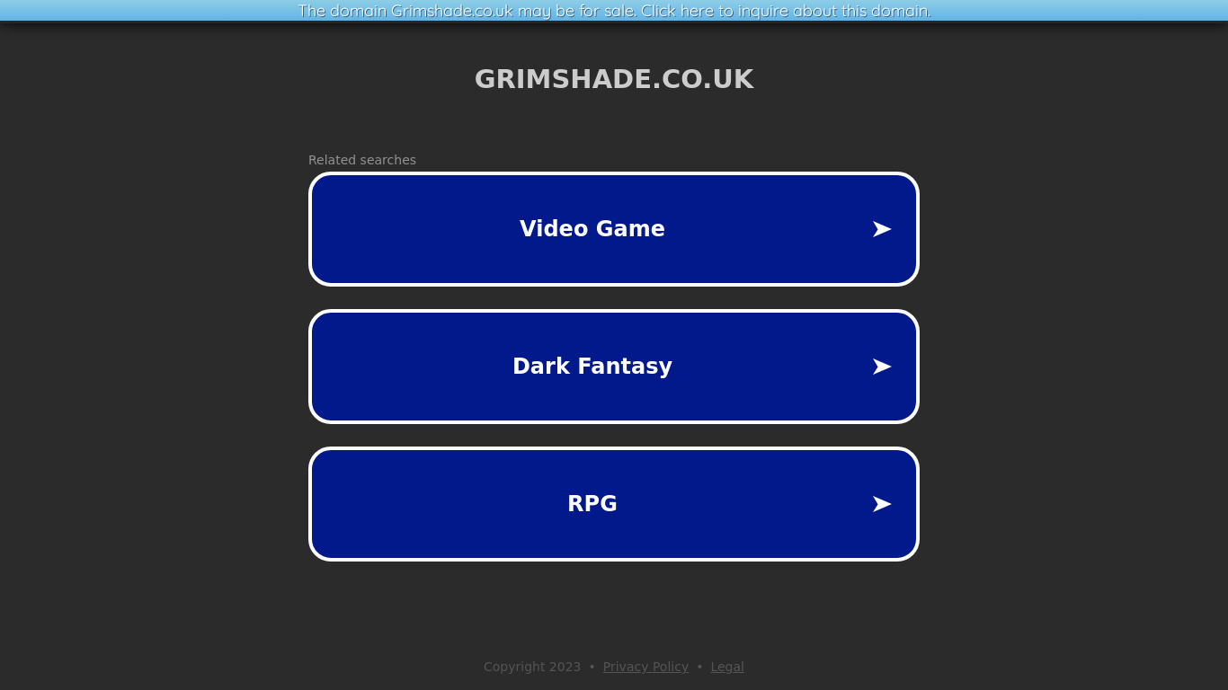 Grimshade Landing page