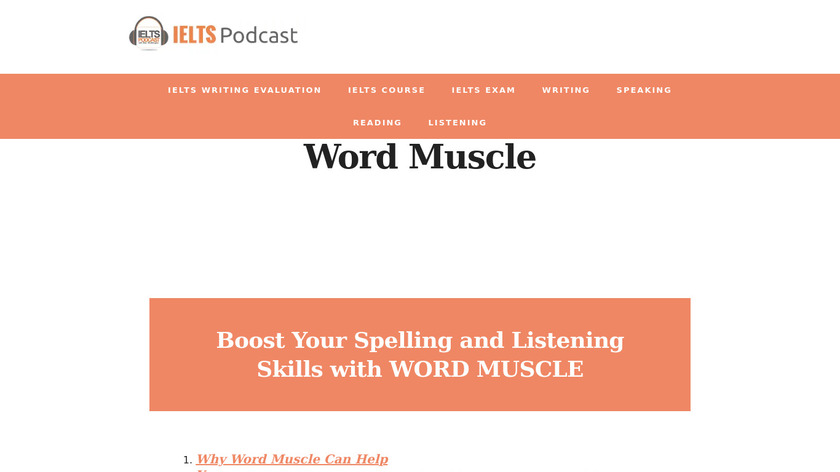Word Muscle by IELTS Podcast Landing Page
