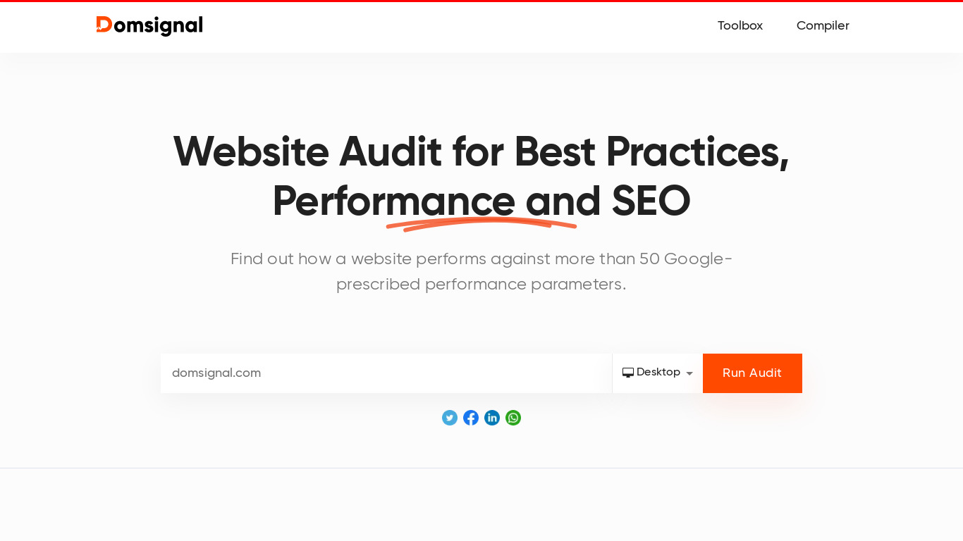 Geekflare Website Performance Audit Landing page
