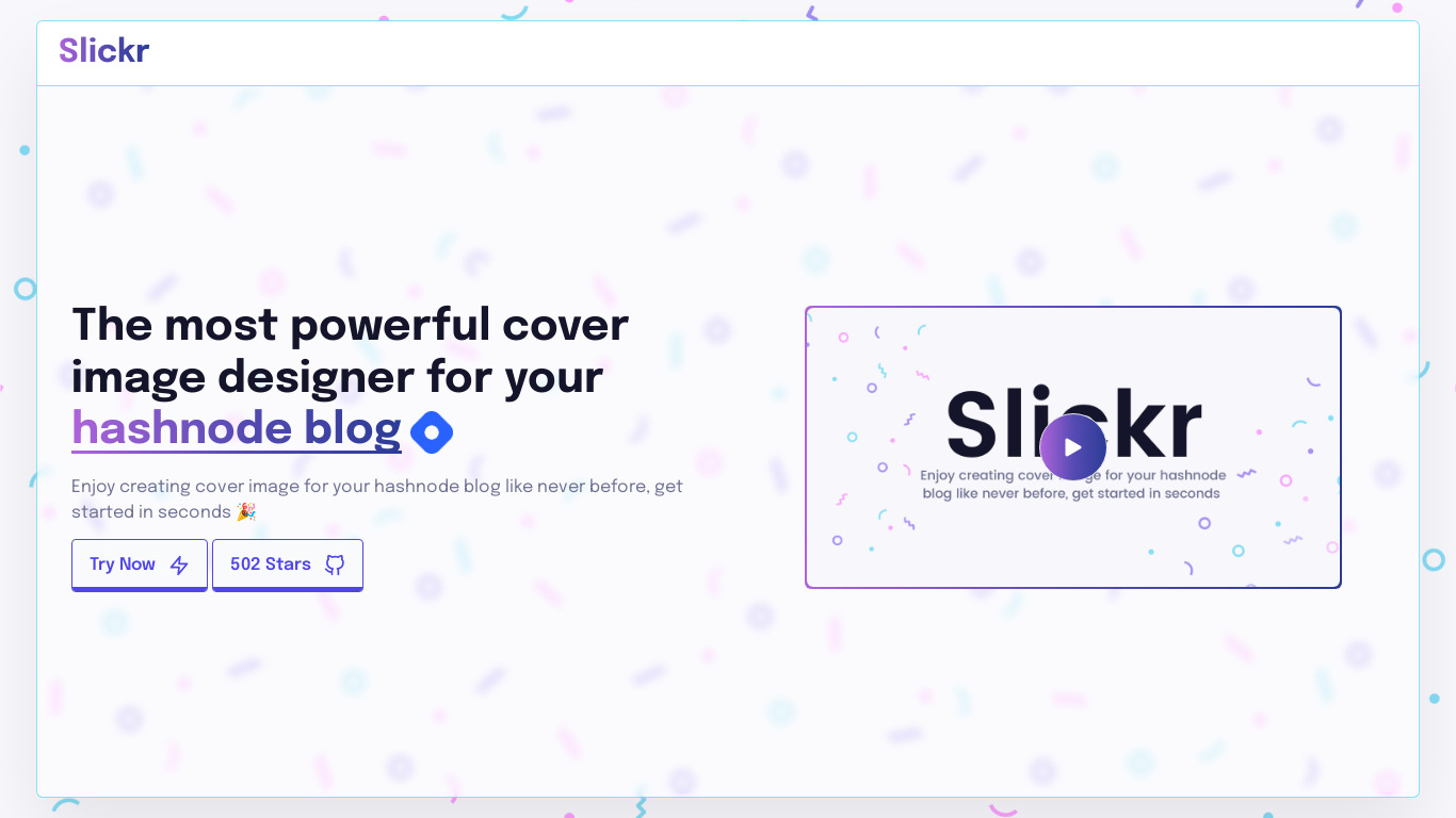 Slickr Landing page