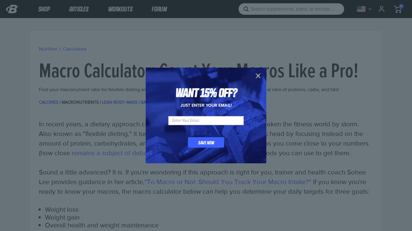 BodyBuilding Macro Calculator Landing Page