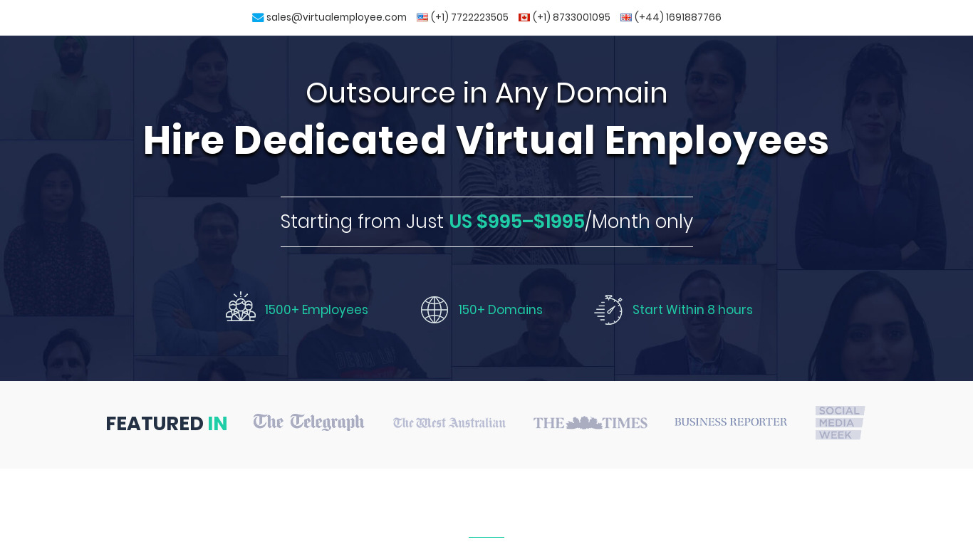 Virtual Employee Landing page
