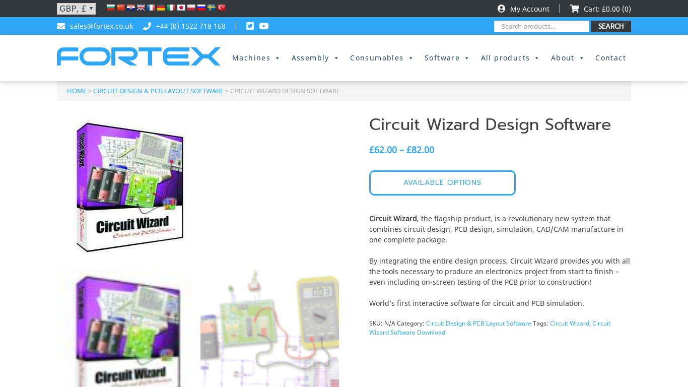 Fortex Circuit Wizard Landing page