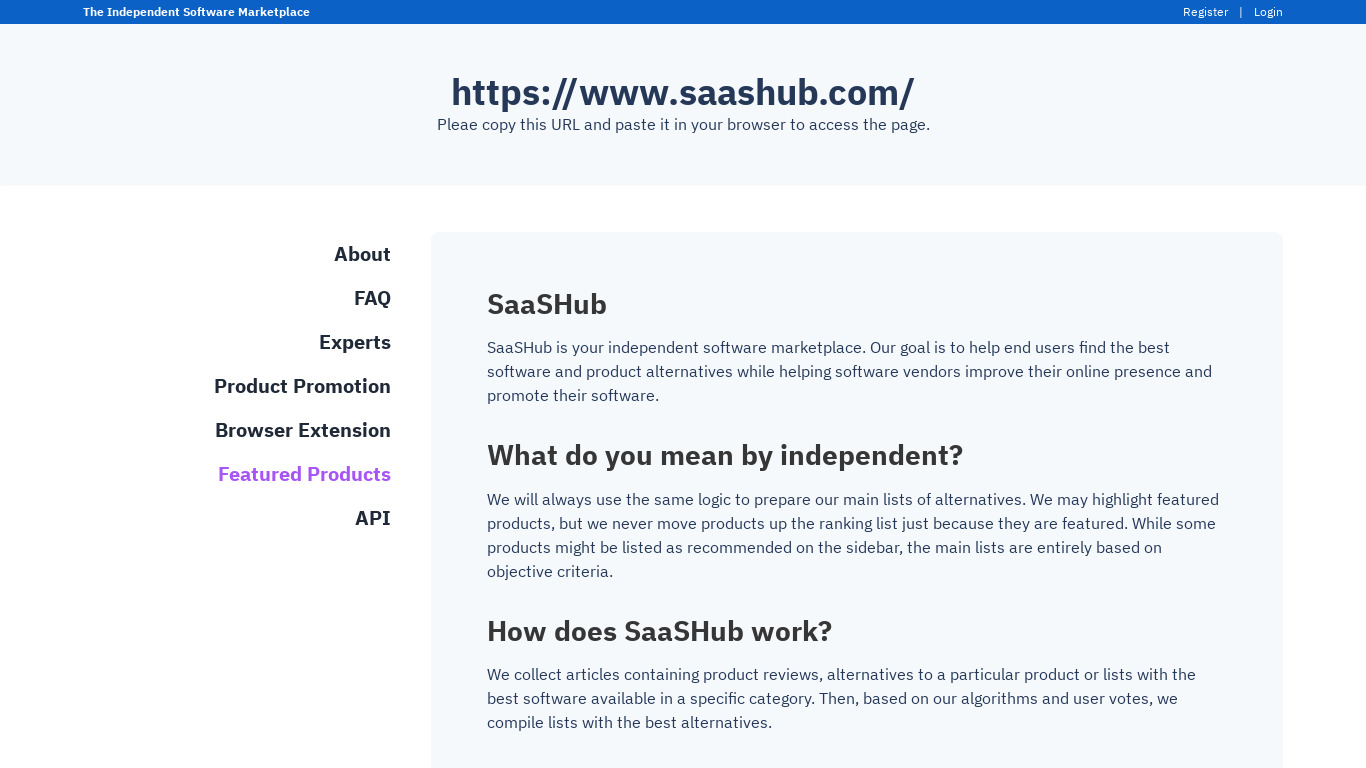 Saveig Landing page