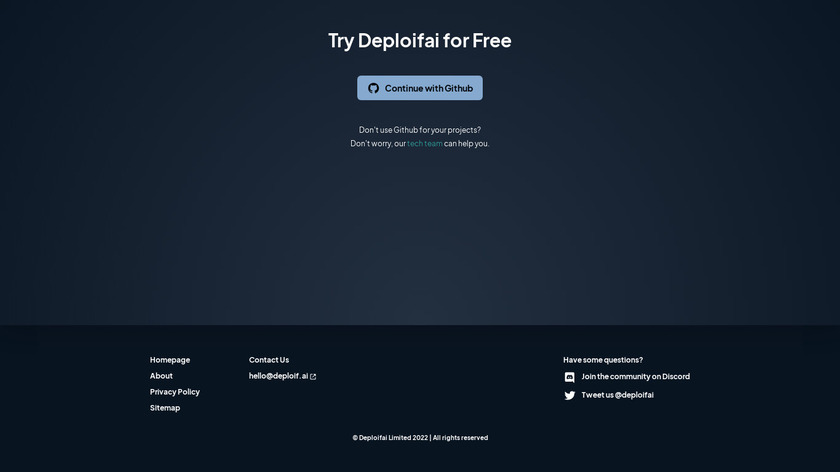 Deploifai Landing Page