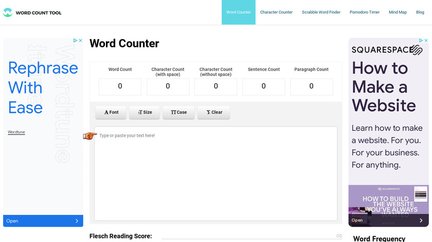 Word Count Tool Landing Page
