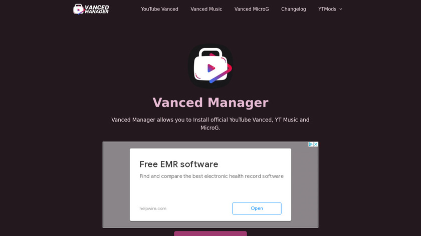 Vanced Manager Landing Page