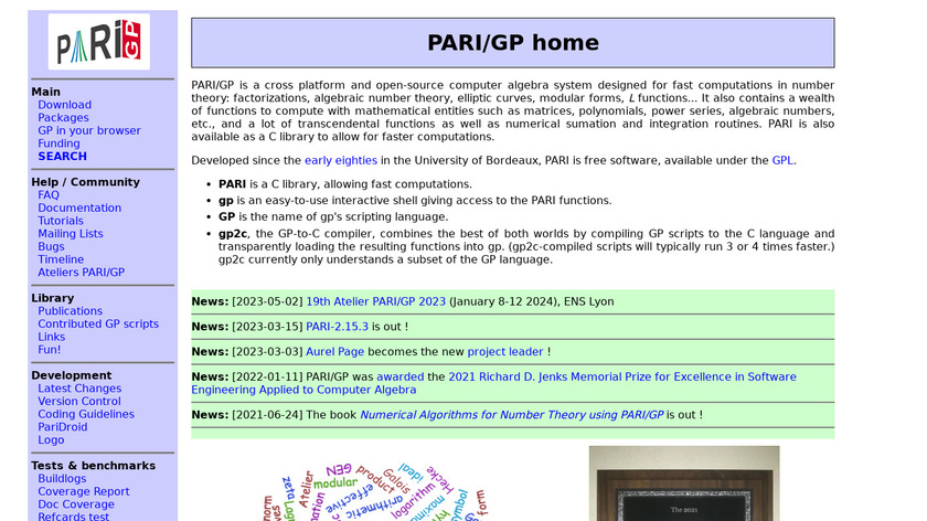 PARI/GP Landing Page