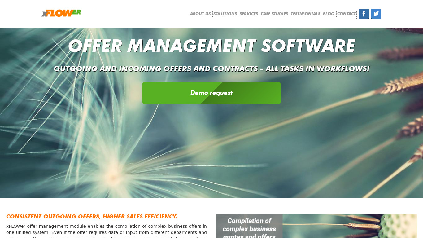 Xflower Offer Management Landing page