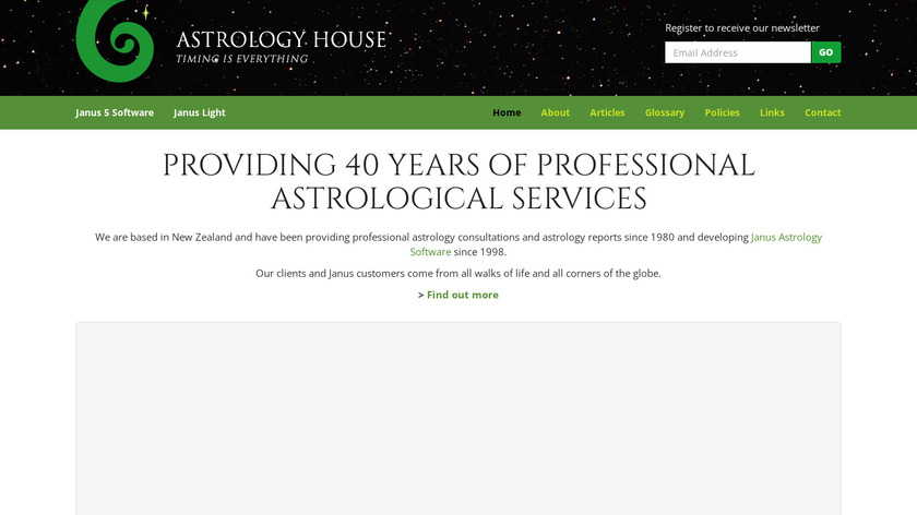 Janus Astrology Software Landing Page