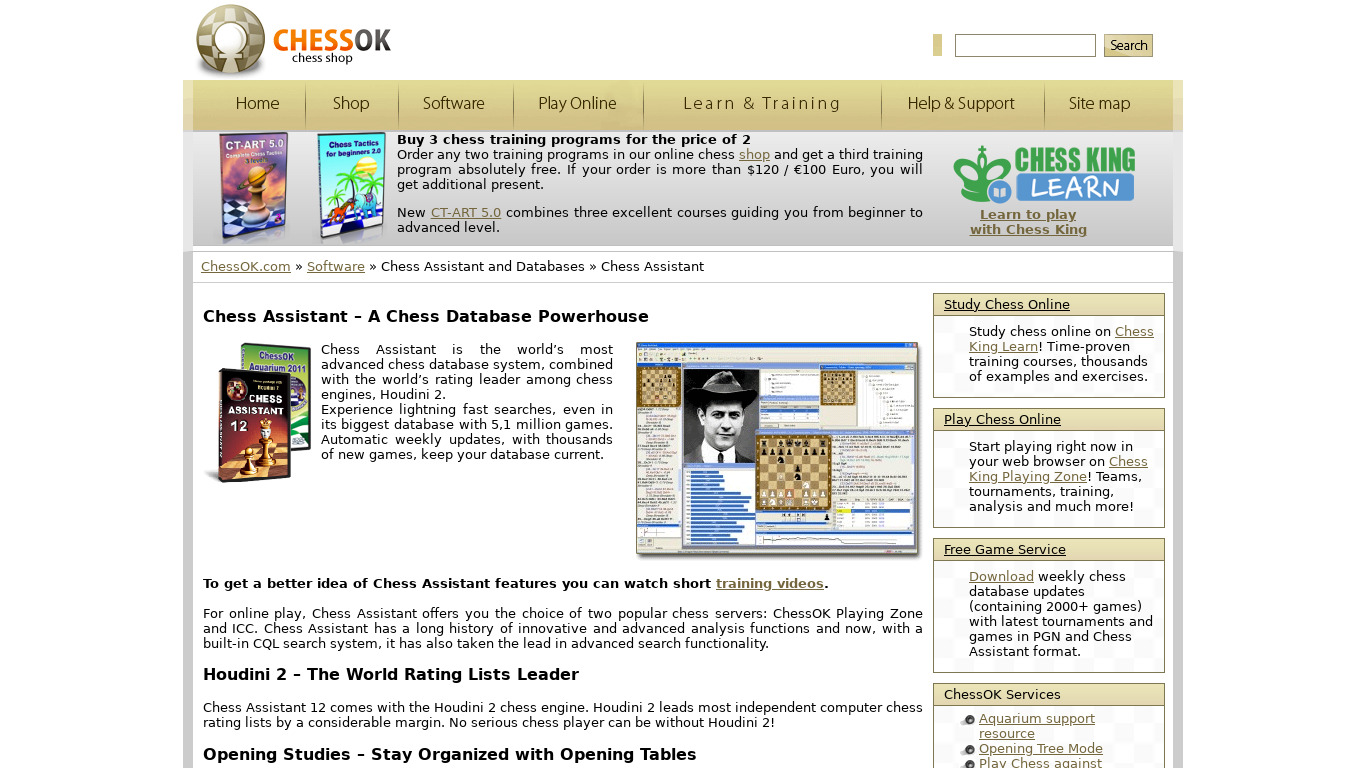 ChessOK Chess Assistant Landing page