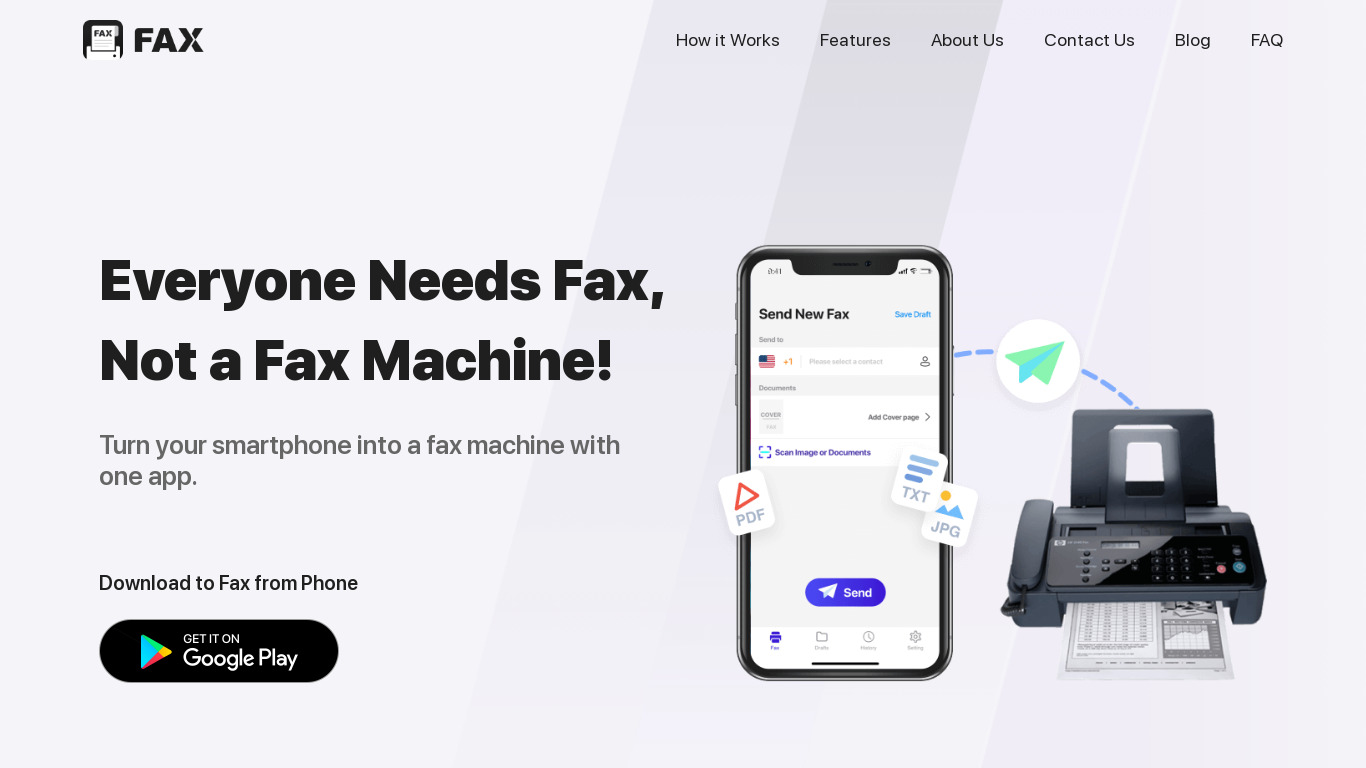 Topfax.net Landing page