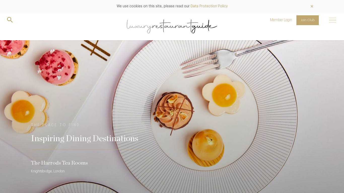 Luxury Restaurant Guide Landing page