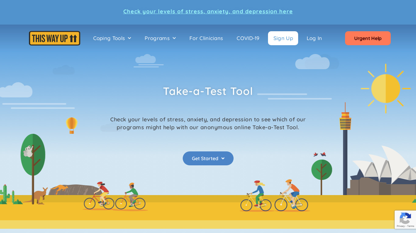 This Way Up Take-a-Test Tool Landing page