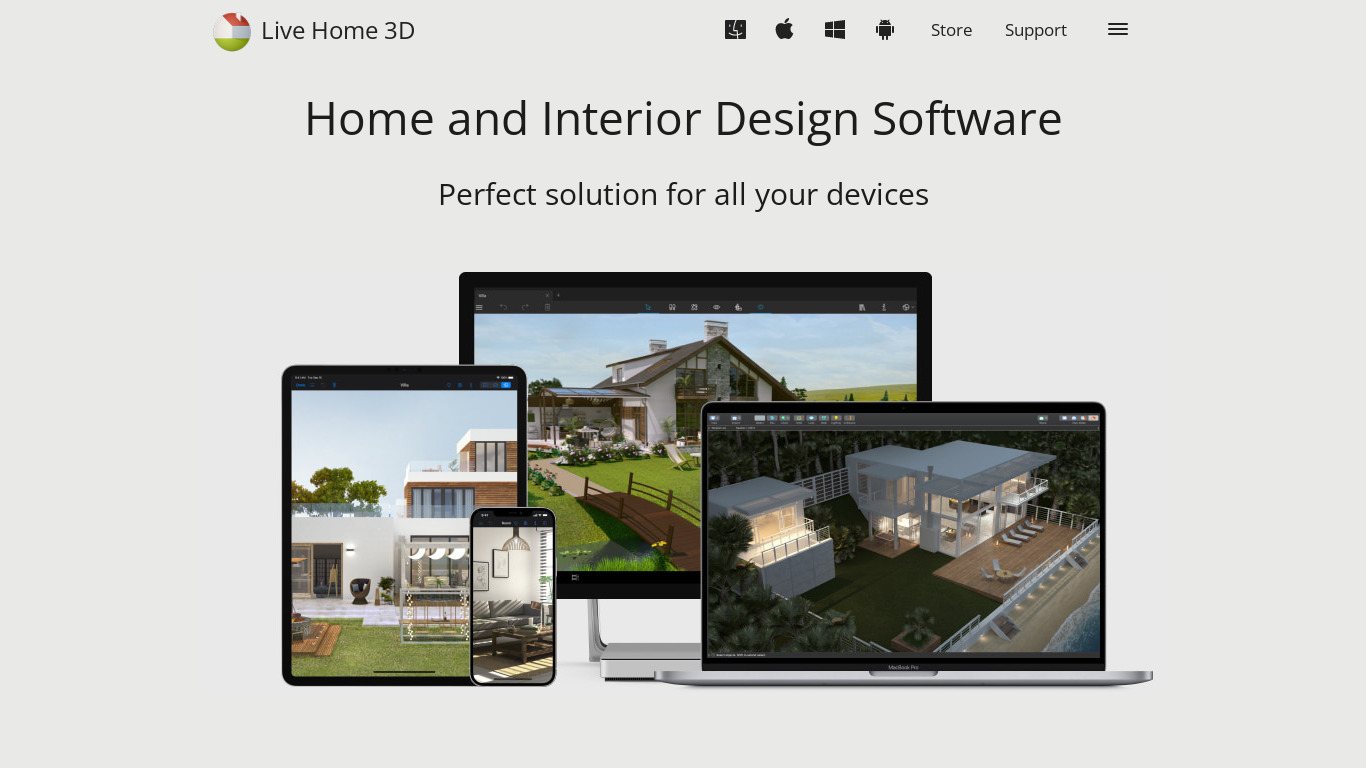 Live Home 3D Pro Landing page