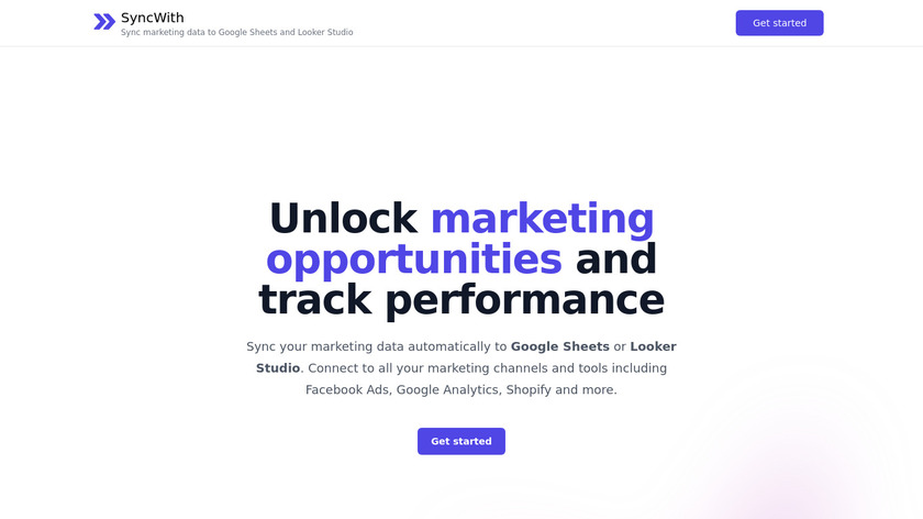 SyncWith for Google Sheets Landing Page