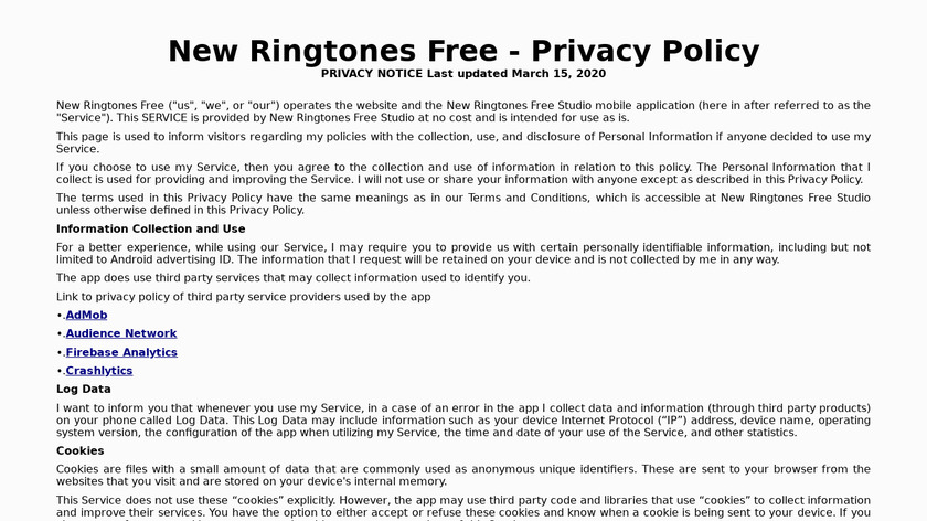 Popular Ringtones Free 2021 Landing Page