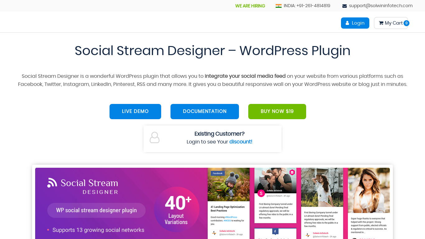 SolwinInfotech Social Stream Designer Landing page