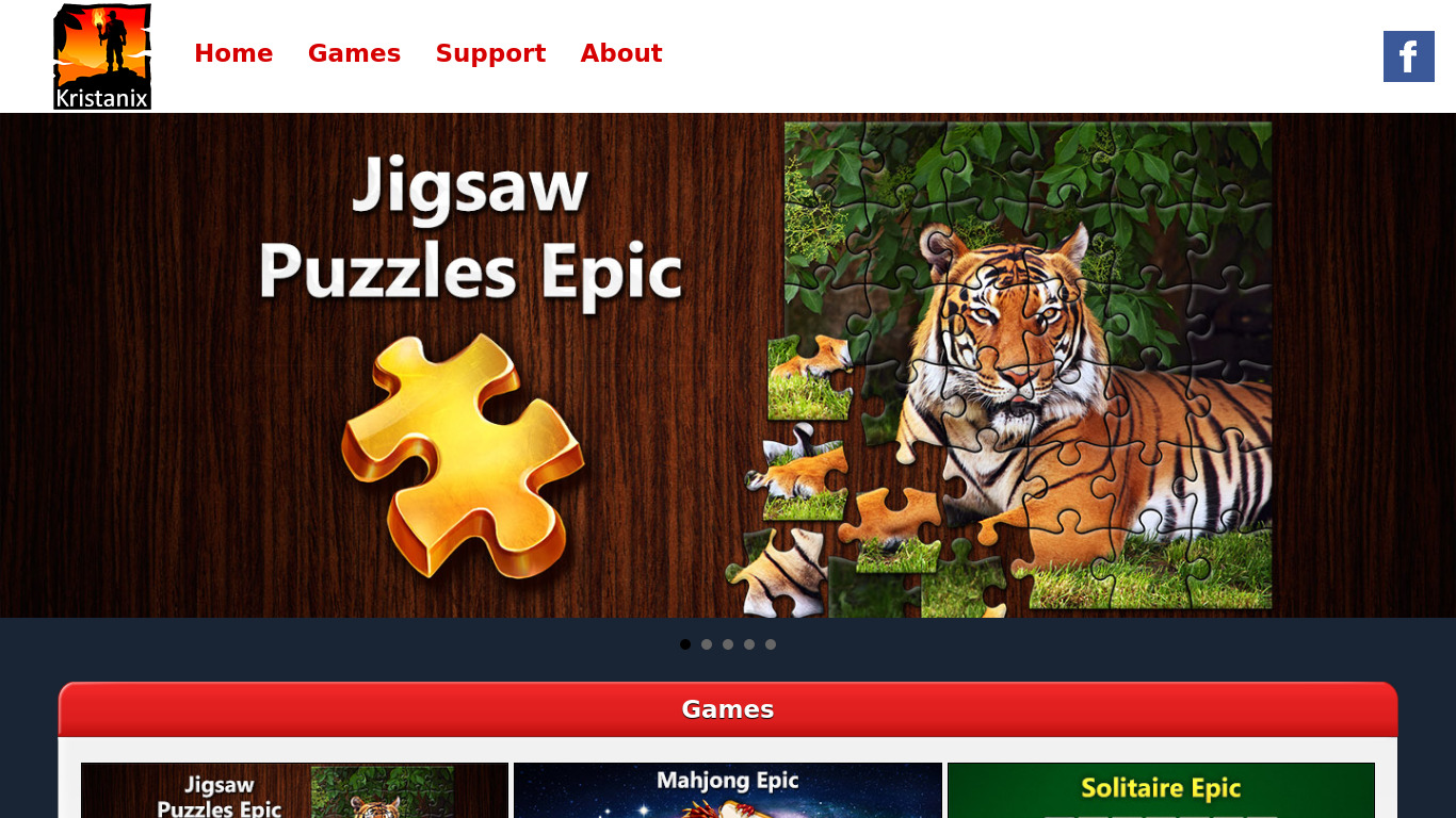 Jigsaw Puzzles Epic Landing page