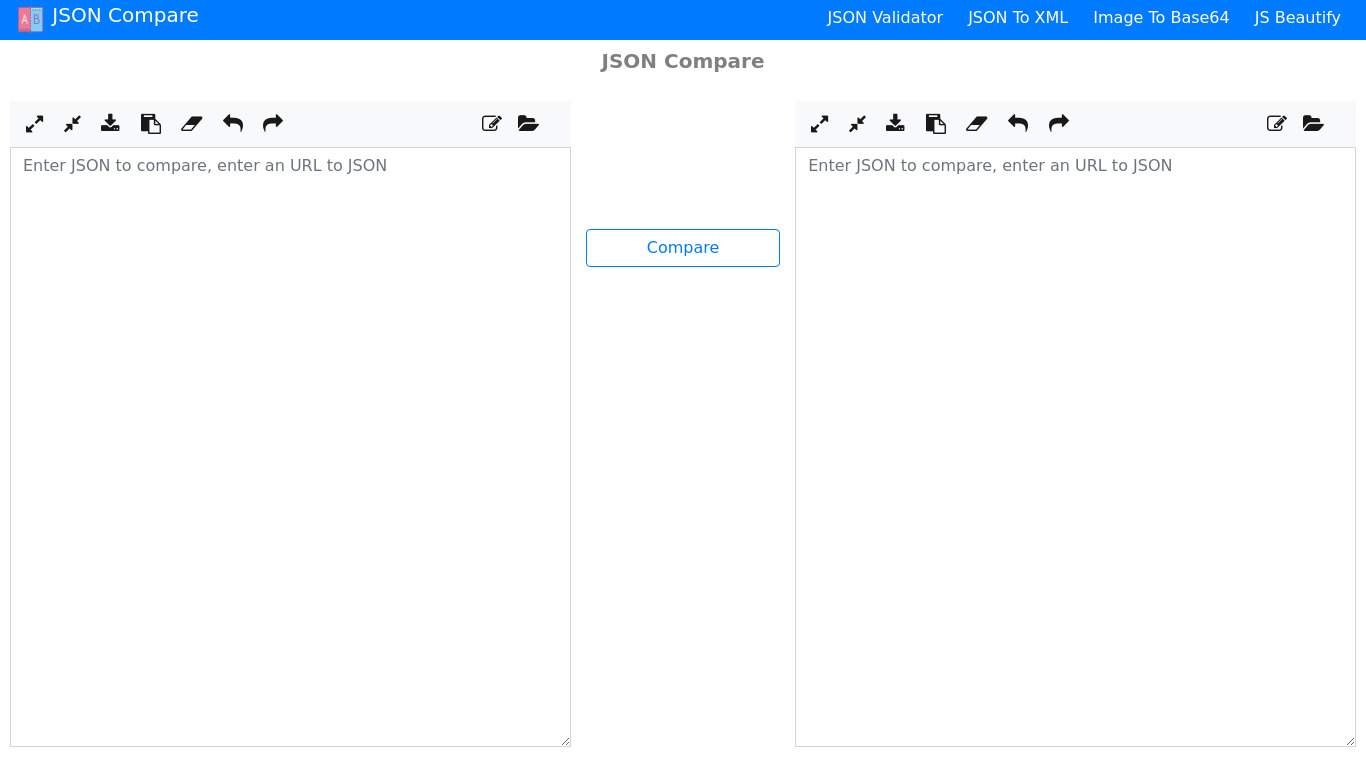 JSONCompare Landing page