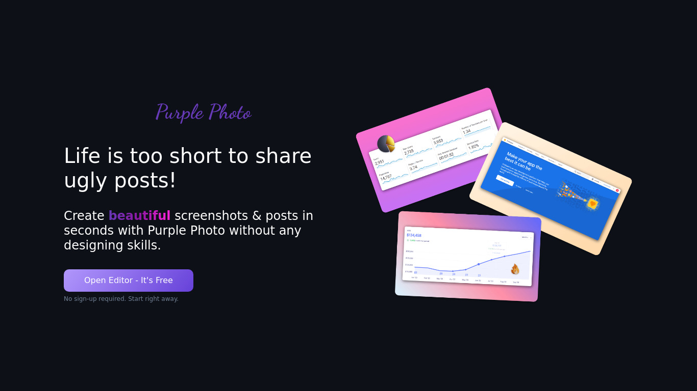Purple Photo Landing page