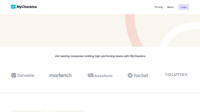 MyCheckins Landing Page