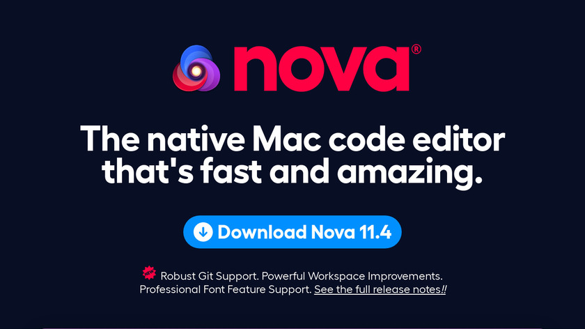 Nova Code Editor Landing Page