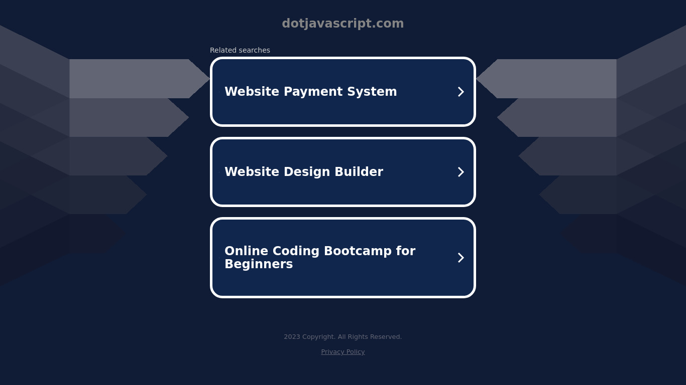 Dot JavaScript Landing page