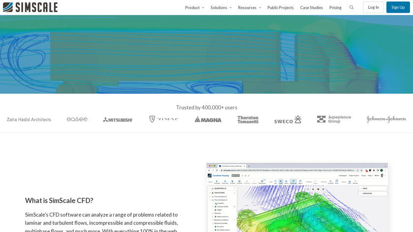 Simscale CFD Landing Page