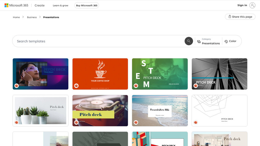 Office: Presentations Landing Page
