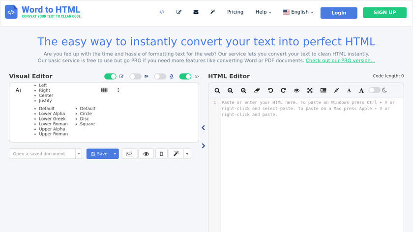 Word To HTML Landing Page