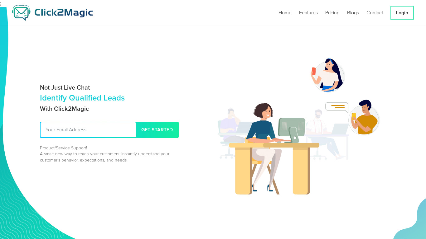 Click2Magic Landing page