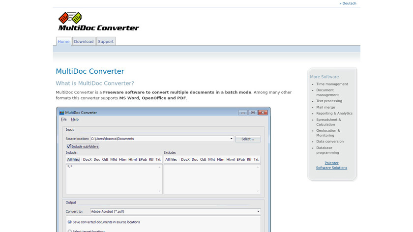 MultiDoc Converter Landing Page