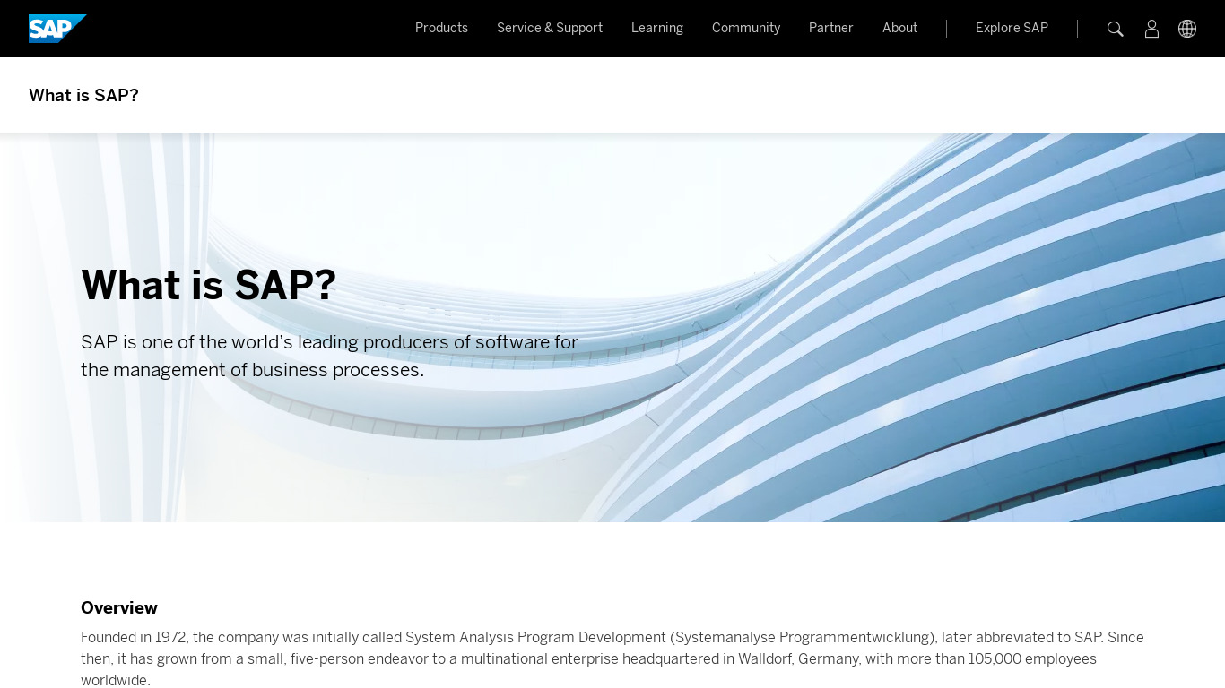 SAP Data Management Landing page