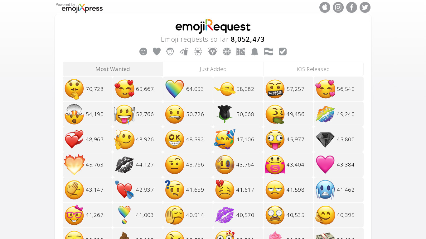 EmojiRequest Landing page