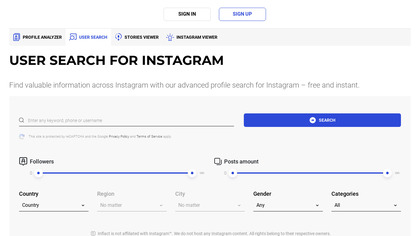 Inflact Instagram Search image