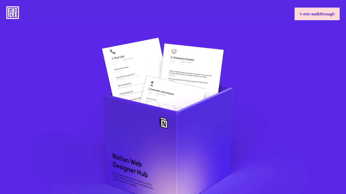 Notion Web Designer Hub Landing page